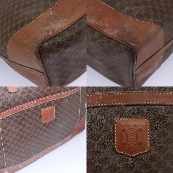 CELINE Macadam Canvas Tote Bag Brown Gold - Picture 11 of 13